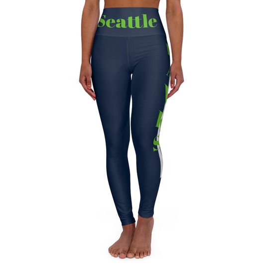 Seattle Football Themed High Waist Yoga Leggings for Women