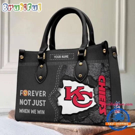 Discover Kansas City Team Chiefs Forever Leather Bag, Football Women Leather Handbag