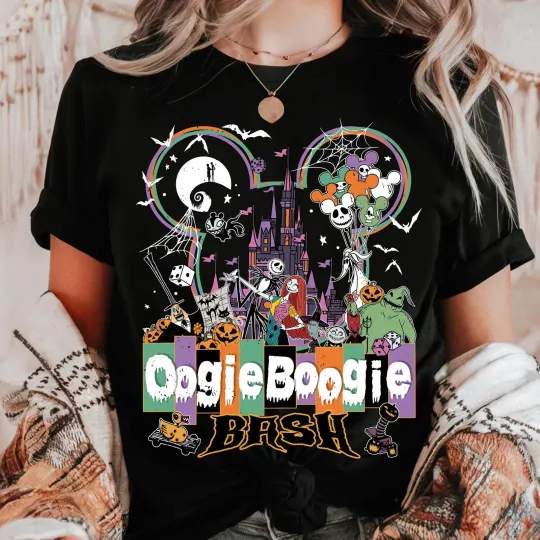 Discover Oogie Boogie Bash Nightmare Before Christmas Mickey Ears T-Shirt Men Women