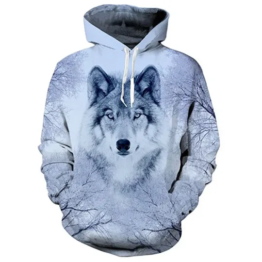 Discover 3D Hoodie Christmas 2024, Snow Wolf 3D Printed Hoodie