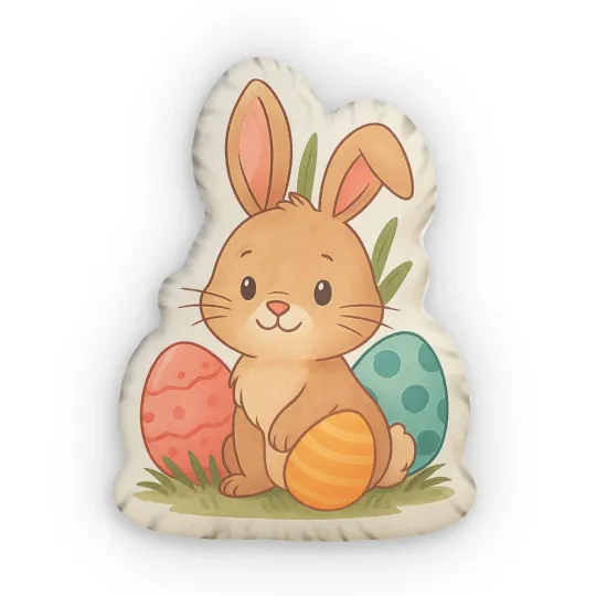 Discover Bunny Shaped Pillow - Cute Easter Decor, Child's Bedroom, Animal Plushie