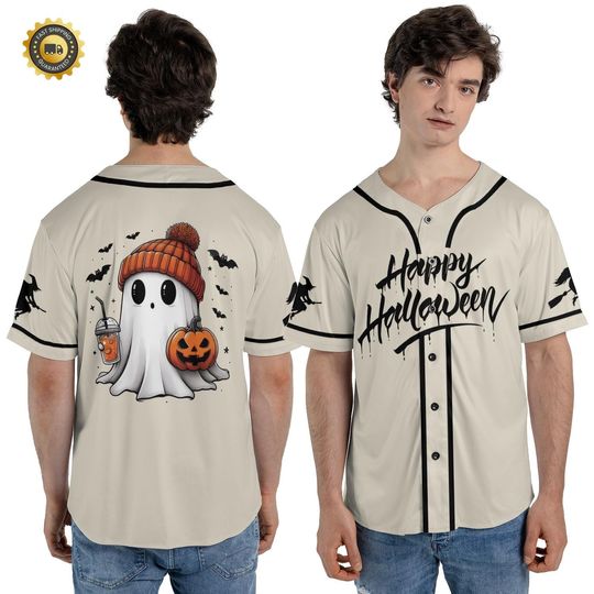Discover Cozy Ghost Baseball Jersey  Celebrate Halloween in Style