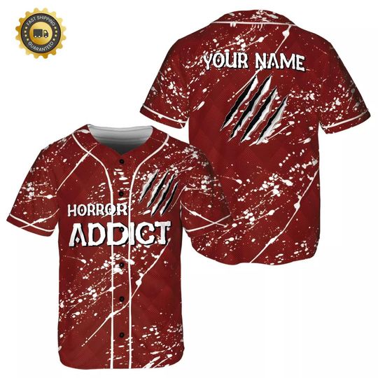 Discover Personalized Horror Addict Baseball Jersey, Horror baseball jersey