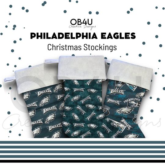 Discover Personalized Philadelphia Eagles Christmas Stockings | Holiday Family Stockings | Green Christmas Stockings | Kids Christmas Stockings