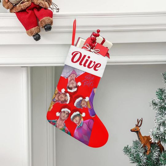 Personalized Saja Boys Christmas Stocking ,Custom Kpop Demon Hunters Holiday Decor Gift ,Family Stockings & Xmas Stocking Gifts