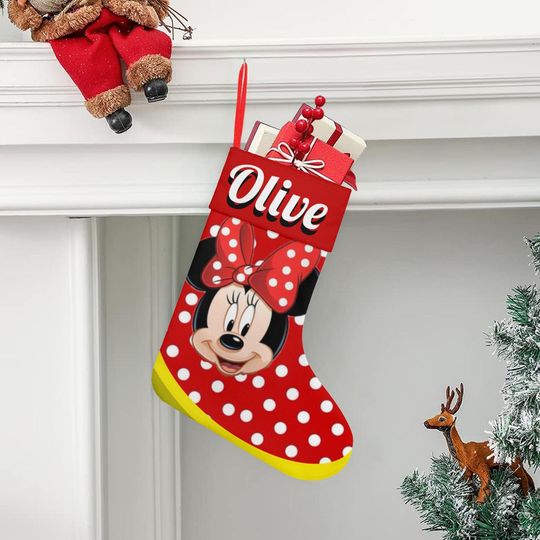 Discover Personalized Minnie Christmas Stocking, Disney Family Christmas Gifts,  Disney Xmas Gifts, Family Stockings With Name