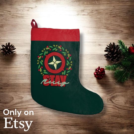 STAY Merry Skz Stocking, Kpop Stocking, Holiday Decoration, Red and Green Stockings, Gift for Stray Kids Fan