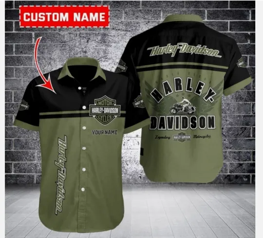 Personalized Harley Motor Racing Davidson Casual Button Down Shirt