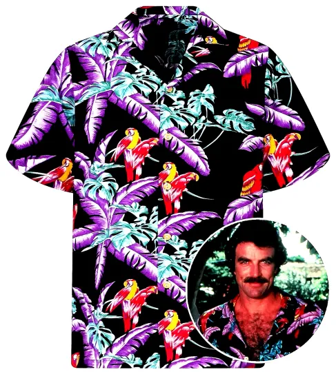 Magnum PI Printed Hawaiian Shirt, Thomas Magnum Summer Aloha Shirt