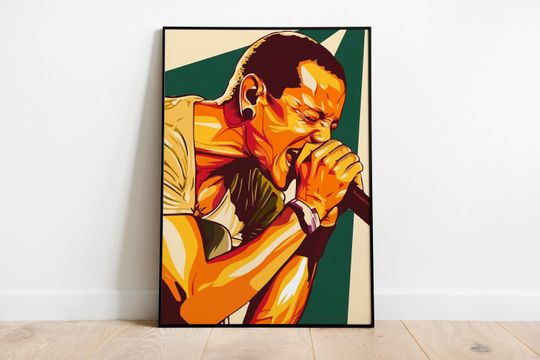 Discover Chester Bennington Poster, Rock Music Geek Decor Poster