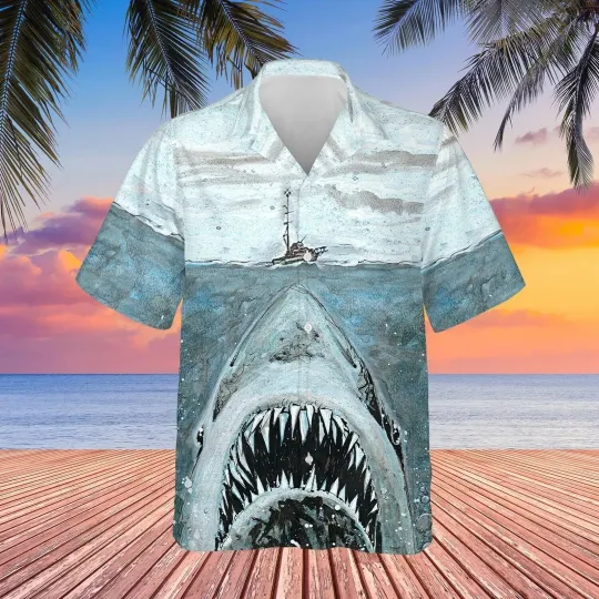 Discover Ocean Shark Jaws Unisex Hawaiian Shirt Summer Shirt Full Size S-5XL