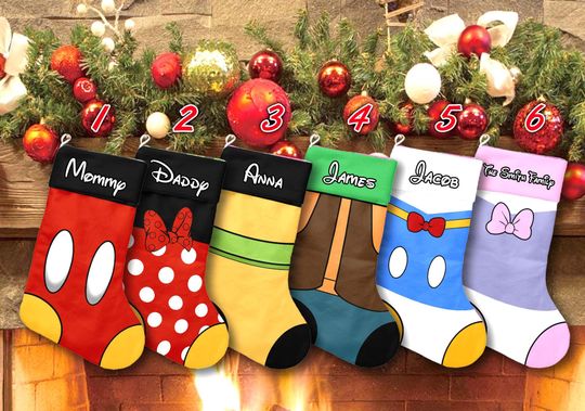 Discover Mickey And Friends Xmas Stocking, Mickey Mouse Christmas Stockings, Mickey And Friends Cartoon Christmas Socks Home Decoration