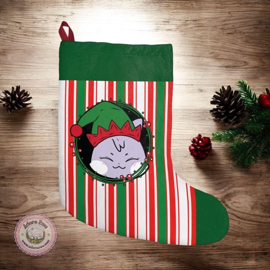 San Bias Ateez Stocking, Kpop Holiday Decoration, Red Green Stockings, Gift for Atiny