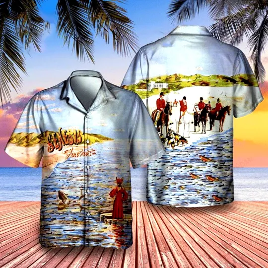 Discover Genesis Foxtrot 3D Printed Short-Sleeve Hawaiian Shirt