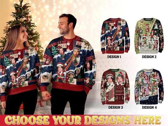 Custom Face Ugly Christmas Sweater Men, Personalized Ugly Sweater Christmas Women Funny, Funny Ugly Christmas Sweatshirt With Photo