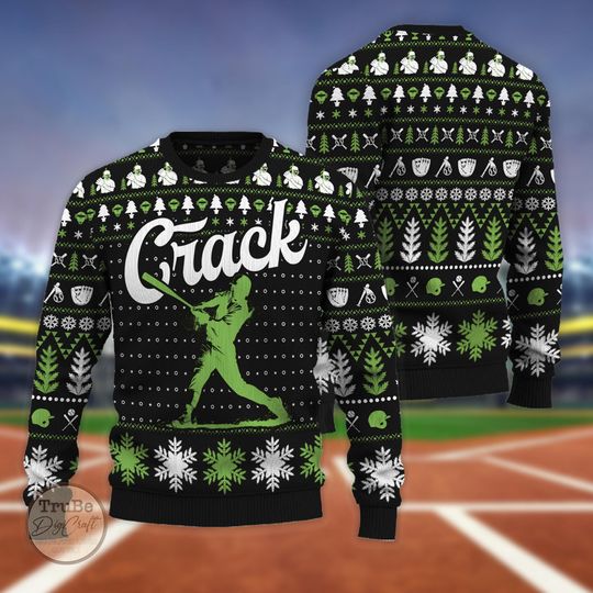 Discover Funny Baseball Ugly Sweater, Crack Baseball Christmas Sweater, Baseball Lovers Shirt, Sport Gifts, Baseball Fan Gifts, Christmas Sweater
