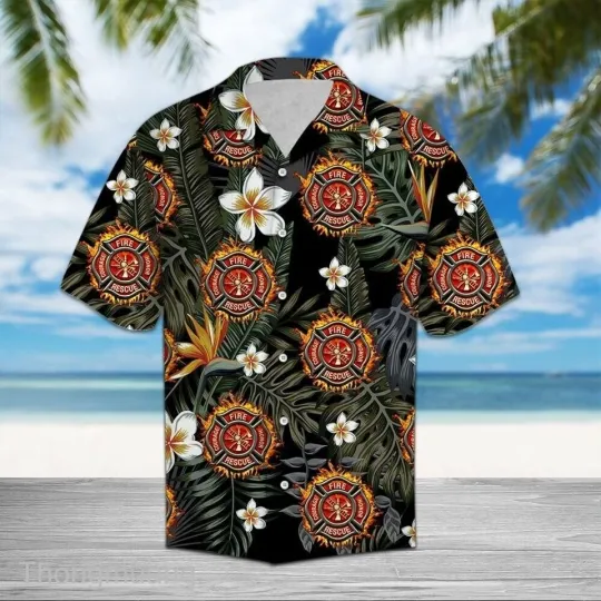 Discover Firefighter Hawaii Beach Shirt for Men and Women