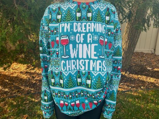 Im Dreaming Of A Wine Christmas Funny Ugly Christmas Sweater, Wine Christmas Shirt, Wine Lover Gifts, Christmas Spirit Sweater