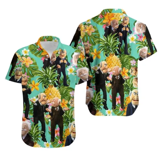The Muppet Statler and Waldorf Pineapple Tropical Hawaii Shirt Summer Beach 3D