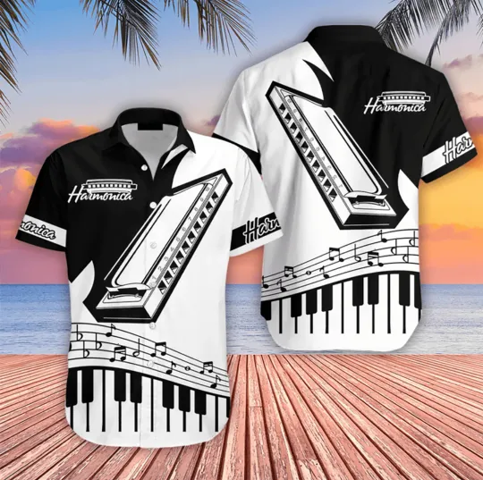 Discover Harmonica Music 3D All Over Print Hawaiian Shirt