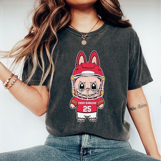 Kansas City Labubu Funny Football Vintage Shirt, Cute Character Gift For Kid, Football Gift For Fan Unisex