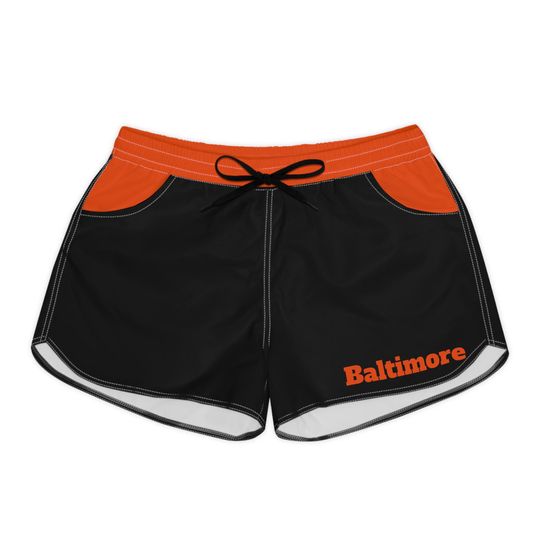 Black and Orange Women's Casual Shorts, Baltimore baseball themed shorts, baseball fan shorts, cute shorts, baseball game, gift