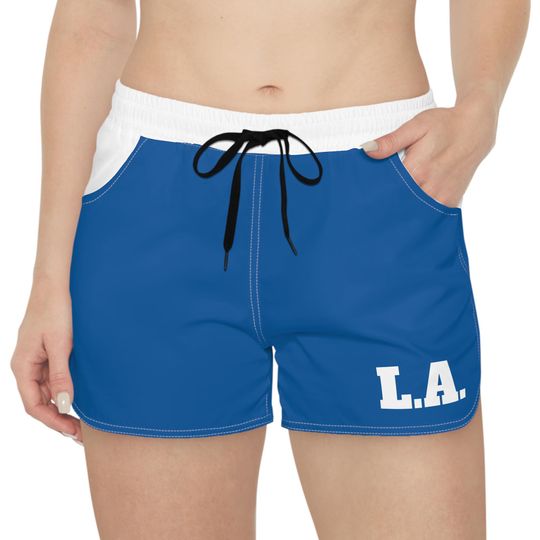 Blue and White Women's Shorts, Los Angeles Baseball Themed shorts, Cute shorts, game day shorts, l.a. Baseball,  LA shorts
