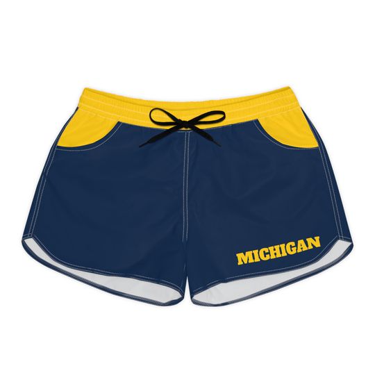 Blue and Yellow Women's Casual Shorts, University of Michigan themed shorts, Sports Shorts, Summer, Athletic Shorts, College gear, gift