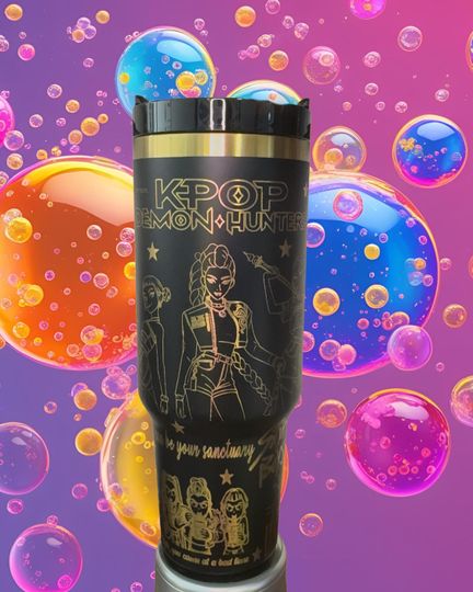 Discover Kpop demon hunters Laser engraved tumbler 40 oz w/ Handle