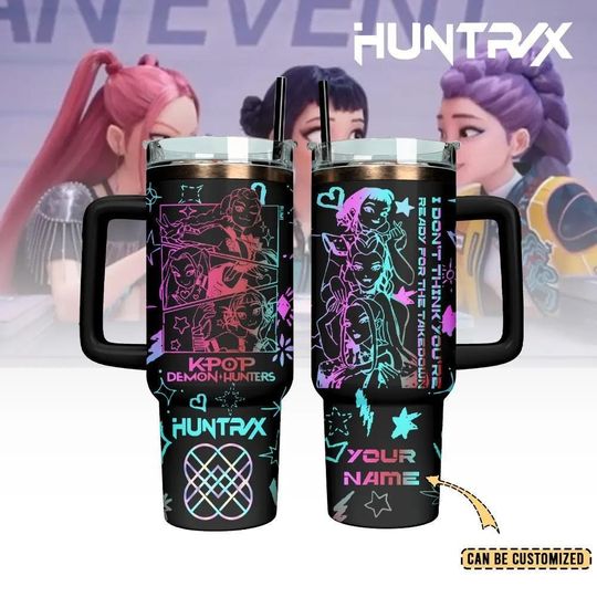 Kpop Demon Hunters Tumbler, Anime Style Girl Group Cup, Huntrix Cup Fan Gift