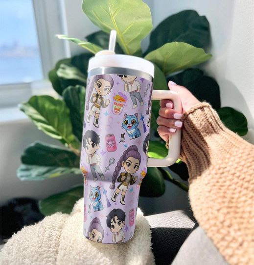 Kpop Demon Hunters Tumbler 40oz, Huntrix Girls Tumbler, Huntrix Tumbler Fan Gift