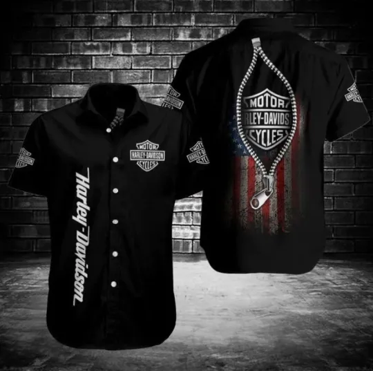 Harley Motor Racing Davidson Casual Button Down Shirt