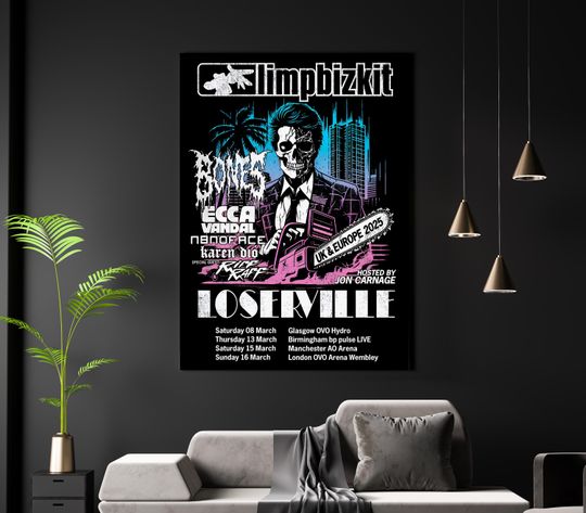 Limp Bizkit REPRODUCTION Gig Poster Matte Art Print. UK Tour 2025