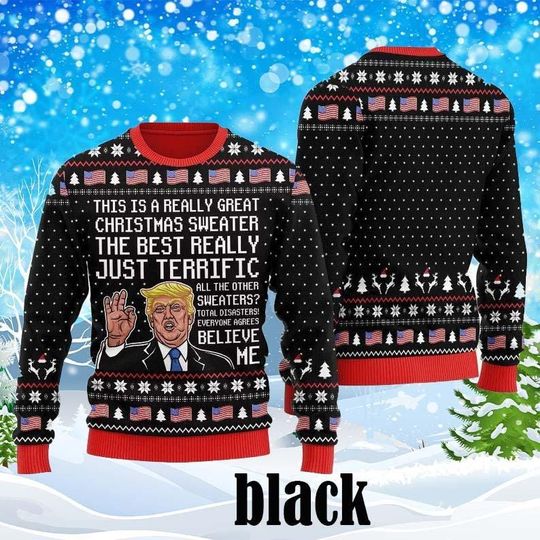 Trump Christmas Ugly Sweater, Merry Christmas Great Again Sweater, Trump President Christmas Shirt, Election 2025, Trump Xmas Sweater