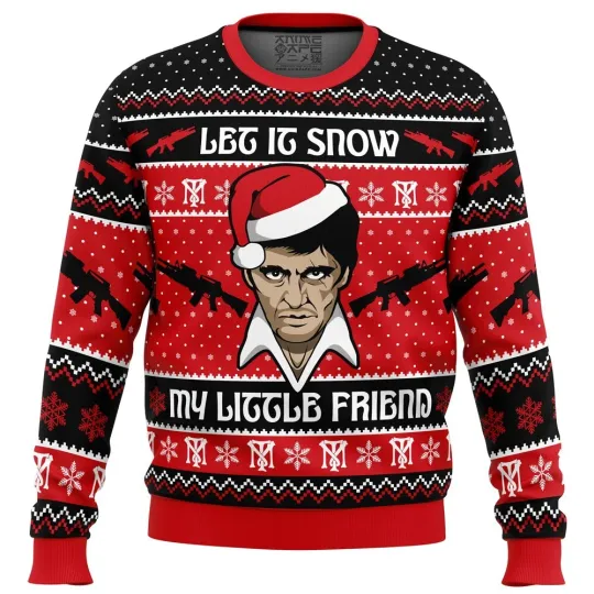 Let It Snow Scarface Ugly Christmas Sweater, Funny Sweatshirt