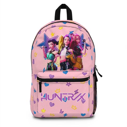 Discover Huntrix Pink Backpack, K-Pop Demon Hunter Movie Bag, Back to School Supplies, Fan Gift
