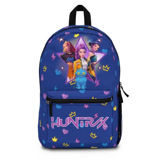 Discover Huntrix K-Pop Demon Hunters Backpack in Electric Blue, Back to School Gift