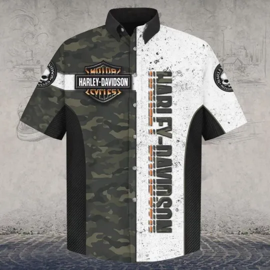 Discover Haarleyy Davidson COTTON Hawaiian Shirt