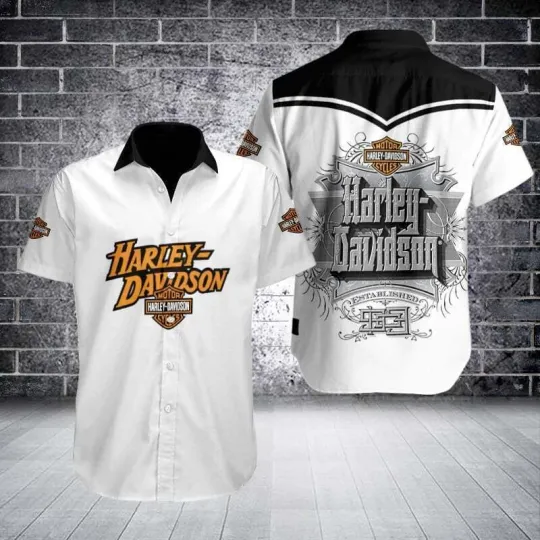 Discover Personalized Haarleyy Davidson 3D Printed Hawaiian Shirt, Casual Shirt For Men