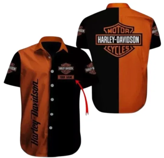 CUSTOM NAME Haarleyy Davidson BUTTON SHIRT HARLEY 3D Hawaiian Shirt
