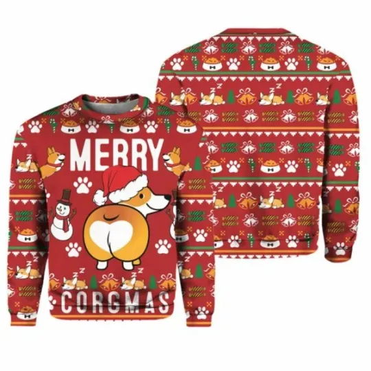 Corgi Merry Corgmas Ugly Christmas Sweater