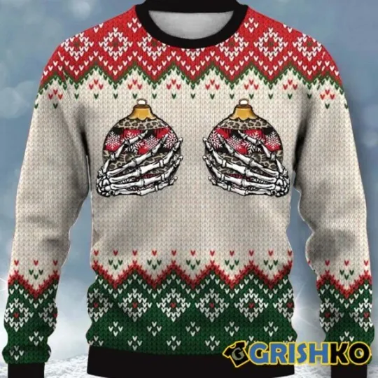 Discover Fun Christmas Print Casual Crew Neck