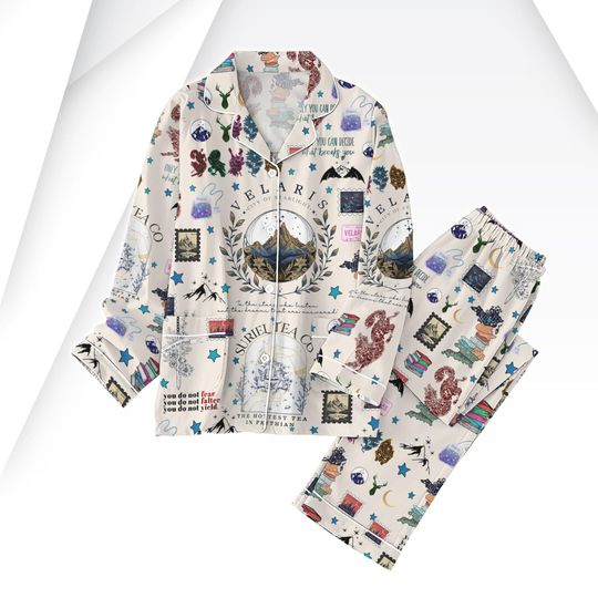 Velaris Pajamas Set, City Of Starlight Pajamas, Thorns And Roses Pajamas For Women, Night Court Holiday Pajamas, Valentine Bookish Gift