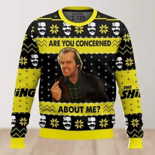 BG Are You Concerned About Me Jack Torrance The Shining Christmas Ugly Sweater
