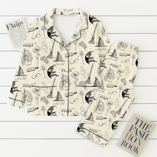 Discover Witch Movie Halloween Pajama Set, Wizard Musical Movie Shirt, Halloween Party Outfit, Witchy Women Nightwear, Holiday Gift