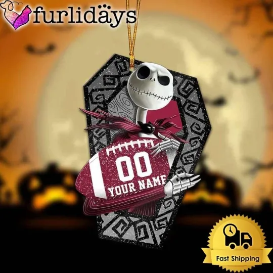 Personalized Arizonna Football Team Cardinals Jack Skellington Halloween Ornament