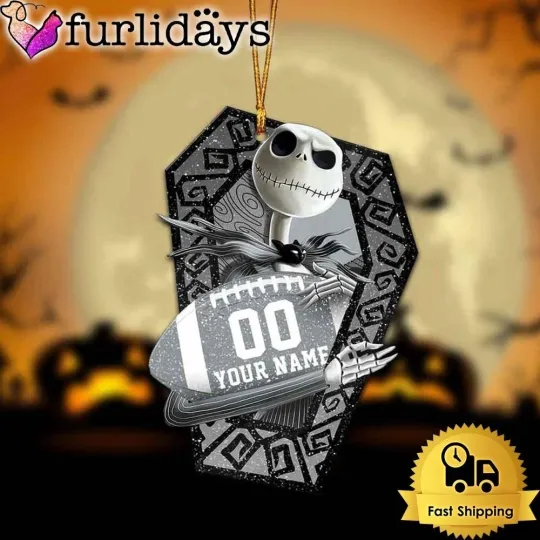 Personalized Las Vegas Football Team Raiders Jack Skellington Halloween Ornament