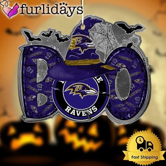 Discover Personalized Baltimore Football Team Ravens Boo Halloween Ornament Gift Decor