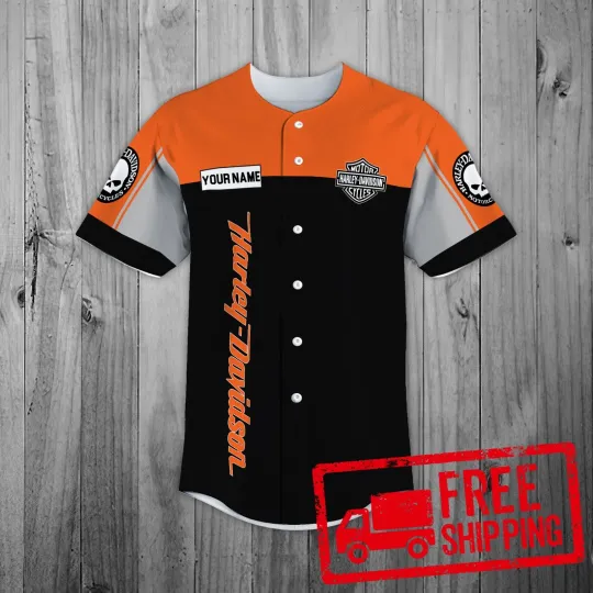Discover Custom Personalized, Harley Motorcylce Davidsons Baseball Jersey L