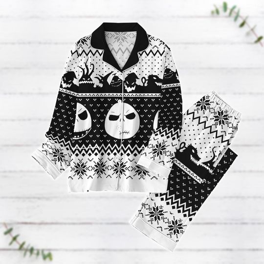 Discover Jack Skellington Pajamas Set, Nightmare Before Christmas Shirt, Disney Holiday Pajamas, Movie Pajamas For Party, Gift For Him Men Women